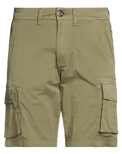 Impure Man Shorts & Bermuda Shorts Military Green Size 28 Cotton, Elastane