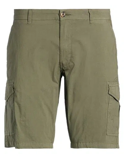 Impure Man Shorts & Bermuda Shorts Military Green Size 40 Cotton, Elastane