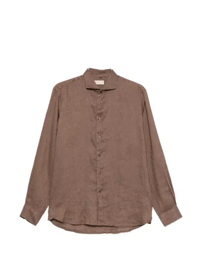 Impure Spread-collar Button-up Shirt In Brown