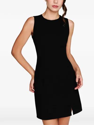 Imroska 6 Slit Sleeveless Mini Dress In Black