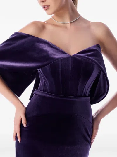 Imroska Ale Off-the-shoulder Dress In Purple