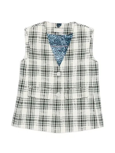Imroska Check-pattern Buttoned Gilet In Multi