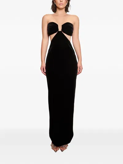 Imroska Cleopatra Cut-out Strapless Maxi Dress In Black