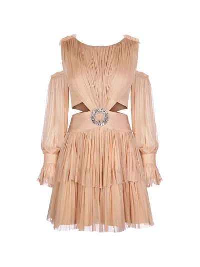 Imroska Daisy Cut-out Embellished Mini Dress In Multi