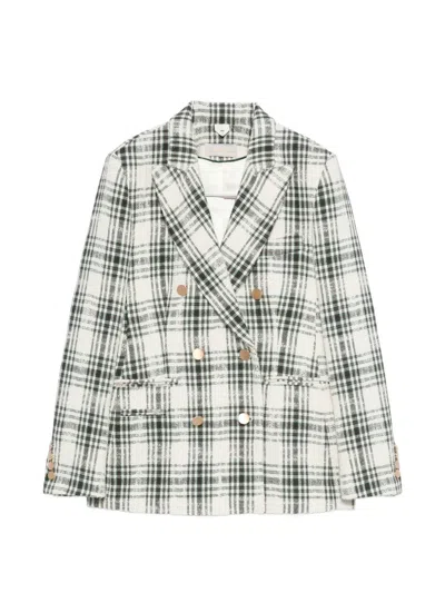 Imroska Double-breasted Plaid-pattern Jacket In Multi