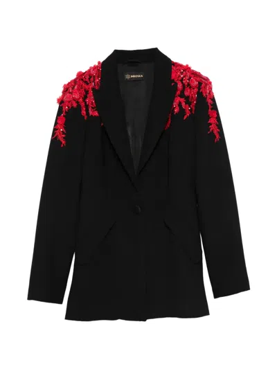 Imroska Shoulder-embellished Blazer In Black