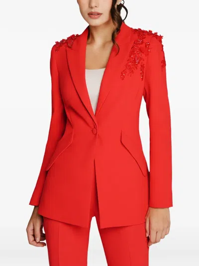 Imroska Ska 5 Embellished Blazer In Red