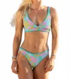 Imsy Claire Top In Wild Thing Teal In Multi