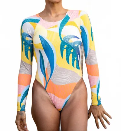 Imsy Nova Long Sleeve One Piece Swimsuit In Cabana In Multi