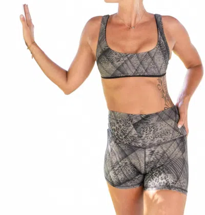 Imsy Tori High Rise Short In Safari Verde In Gray