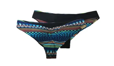 Imsy Women's Justine Bikini Bottom In Black Mermaid In Multi