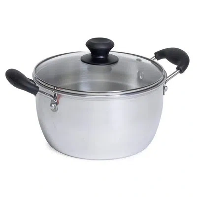Imusa 8-qt. Aluminum Stock Pot With Glass Lid And Bakelite Handles In Silver