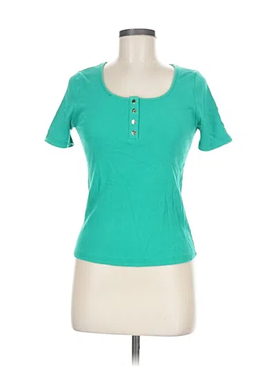 Pre-owned In April 1986 Short Sleeve Henley Shirt In Blue
