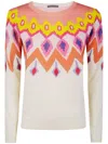 In Bed With You Abstract-print Wool Sweater In Pink