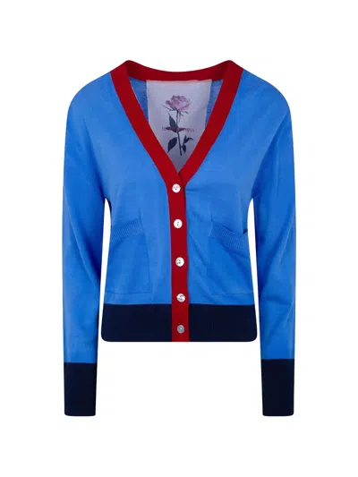 In Bed With You Button V-neck Cardigan In Blue