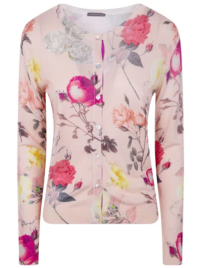In Bed With You Corean Neck Printed Sweater In Pink