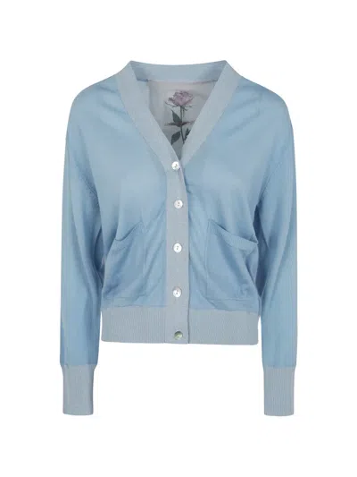 In Bed With You Fine-knit Button-up Cardigan In Blue
