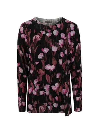 In Bed With You Floral-print Sweater In Black