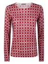 In Bed With You Geometric-print Wool Sweater In Red