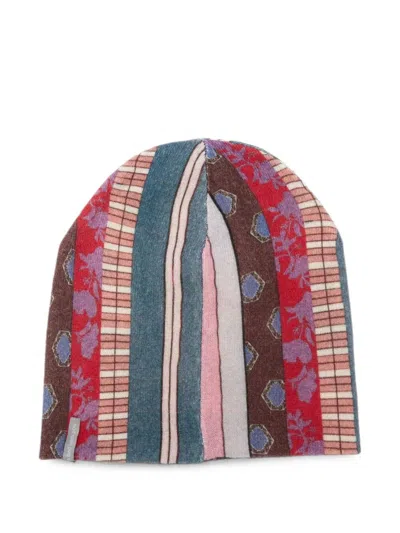 In Bed With You Patchwork Cashmere Beanie Hat In Multi