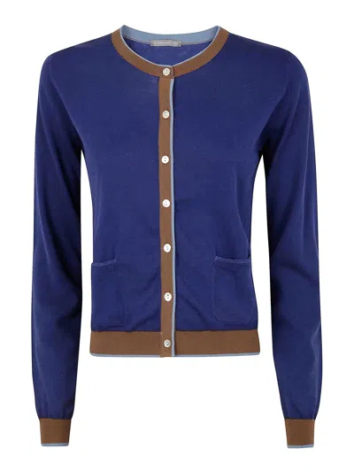 In Bed With You Korean Neck Solid Colorful Edges Sweater In Blue