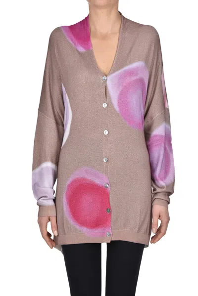 In Bed With You Maxi Polka Dot Cardigan In Grey