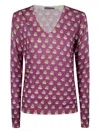 In Bed With You Printed V Neck Sweater