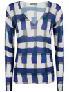 In Bed With You Printed V Neck Sweater In Brown