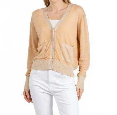 In Bed With You Stampato V Pocket Cardigan In Beige In Neutral