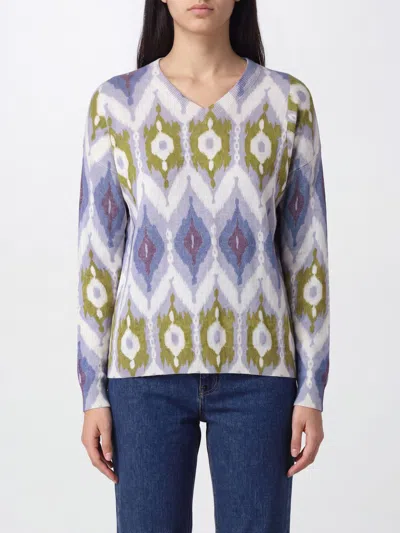 In Bed With You Abstract-print V-neck Sweater In Multi