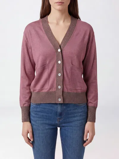 In Bed With You Lurex-trim Patch-pocket Cardigan In Pink
