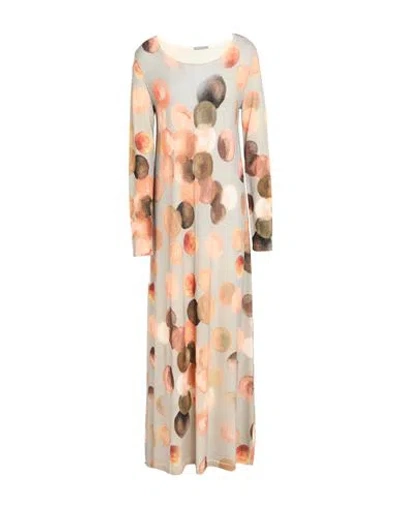 In Bed With You Woman Maxi Dress Grey Size L Merino Wool In Neutral