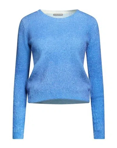 In Bed With You Woman Sweater Azure Size S Alpaca Wool, Nylon, Elastane In Blue