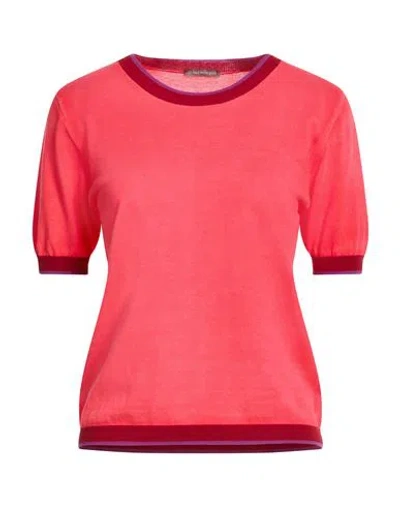 In Bed With You Woman Sweater Coral Size M Cotton, Viscose In Red