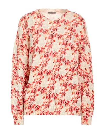In Bed With You Woman Sweater Cream Size L Merino Wool In Red