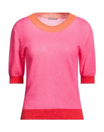 In Bed With You Woman Sweater Fuchsia Size L Nylon, Wool, Alpaca Wool In Pink