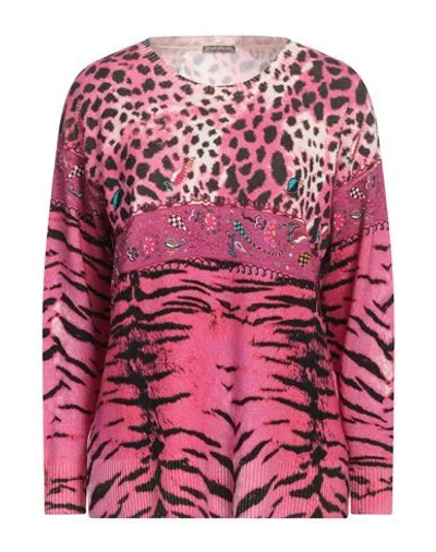 In Bed With You Woman Sweater Fuchsia Size Xl Merino Wool In Pink