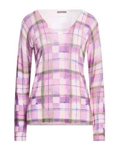 In Bed With You Woman Sweater Mauve Size L Cotton, Silk In Multi