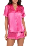 In Bloom By Jonquil Alice Ruffle Trim Short Pajamas In Hot Pink