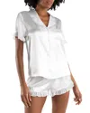 In Bloom By Jonquil Alice Satin Shortie Pajama Set In Ivory
