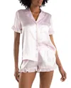 In Bloom By Jonquil Alice Satin Shortie Pajama Set In Pink