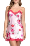 In Bloom By Jonquil Alyssa Floral Satin Chemise In Pink