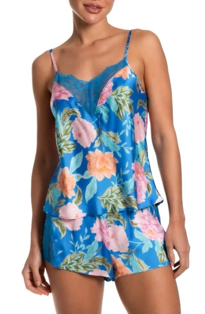 In Bloom By Jonquil Brief Encounter Floral Short Pajamas In Brilliant Blue
