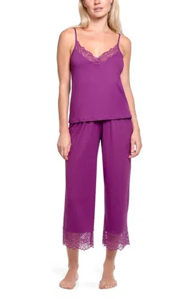 In Bloom By Jonquil Brit Crop Pajamas In Purple
