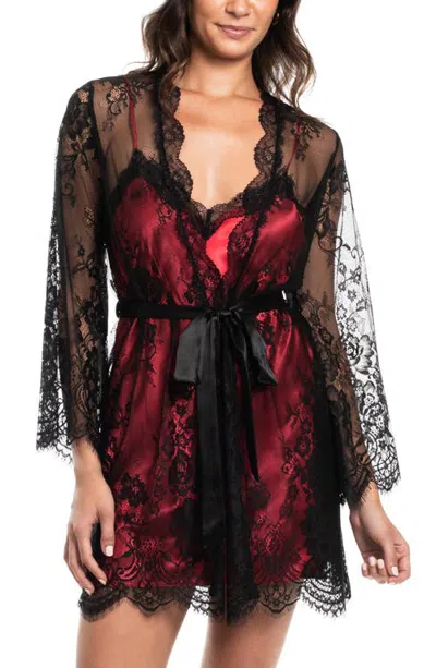 In Bloom By Jonquil Britta Lace Robe In Black