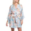 In Bloom By Jonquil Carlie Floral Lace Trim Satin Wrap In Blue