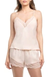 In Bloom By Jonquil Carlie Lace Trim Camisole Short Pajamas In Gold
