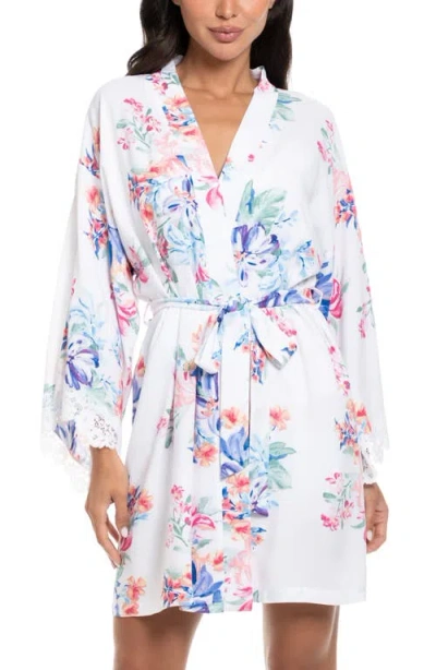 In Bloom By Jonquil Carter Lace Trim Satin Wrap In White