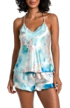 IN BLOOM BY JONQUIL CASABLANCA FLORAL SATIN CAMISOLE & SHORTS PAJAMAS