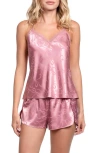 In Bloom By Jonquil Casey Bow Satin Short Pajamas In Pink